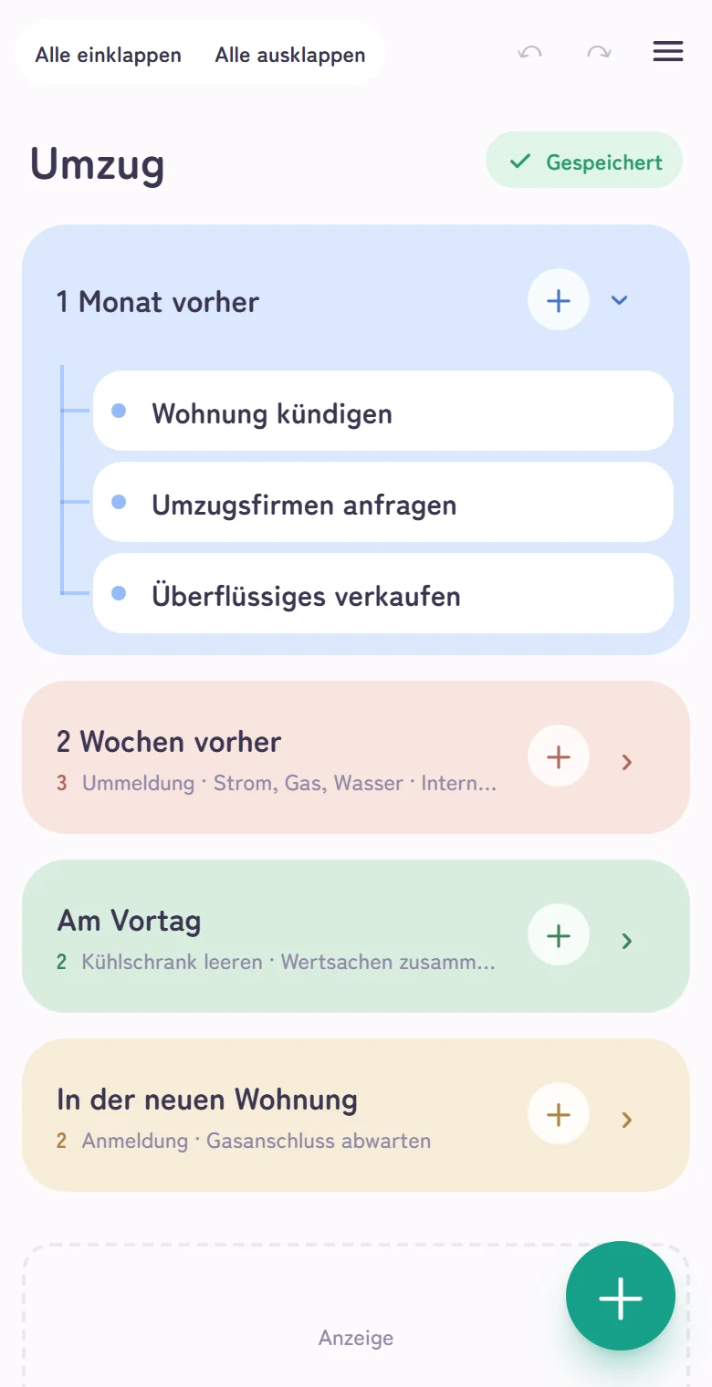 Eine Karte für den Umzug