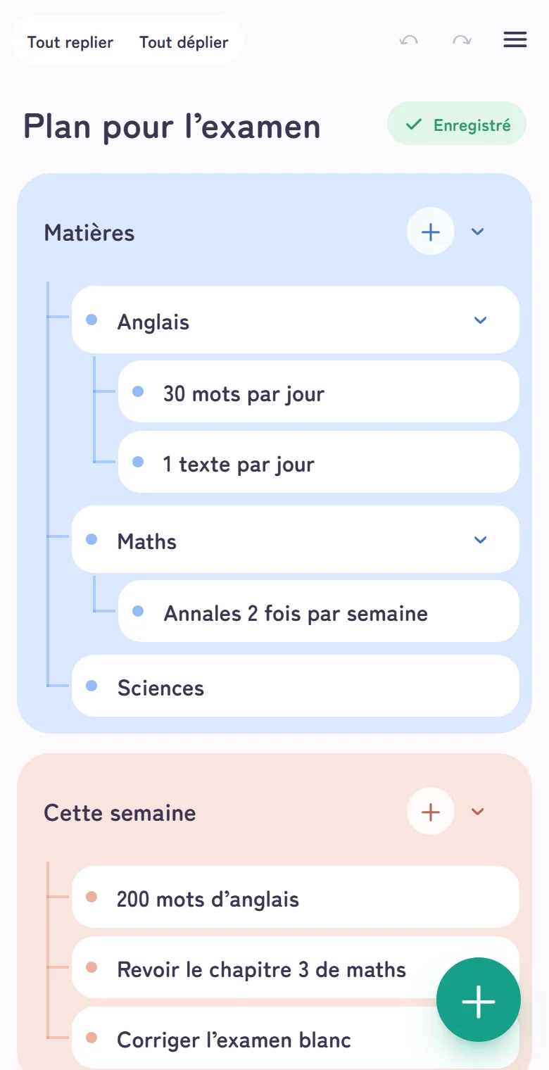 Une carte pour préparer un examen